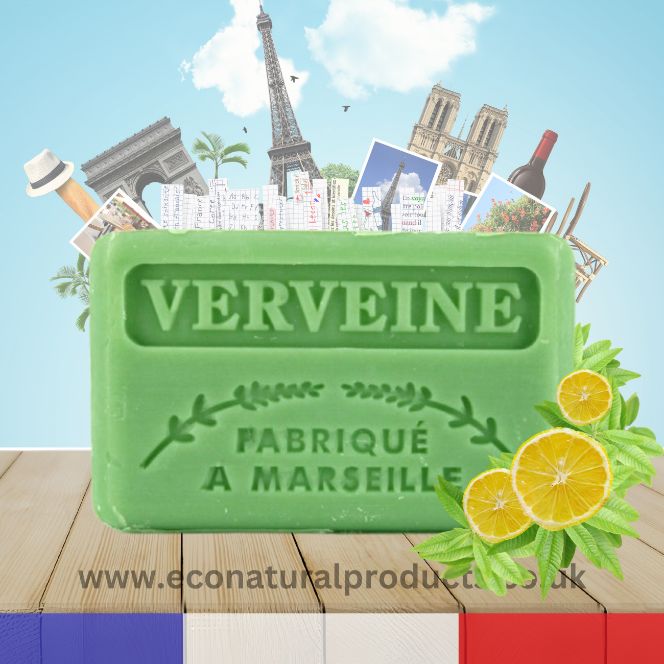 French Marseille Soap Verveine (Verbena) 125g
