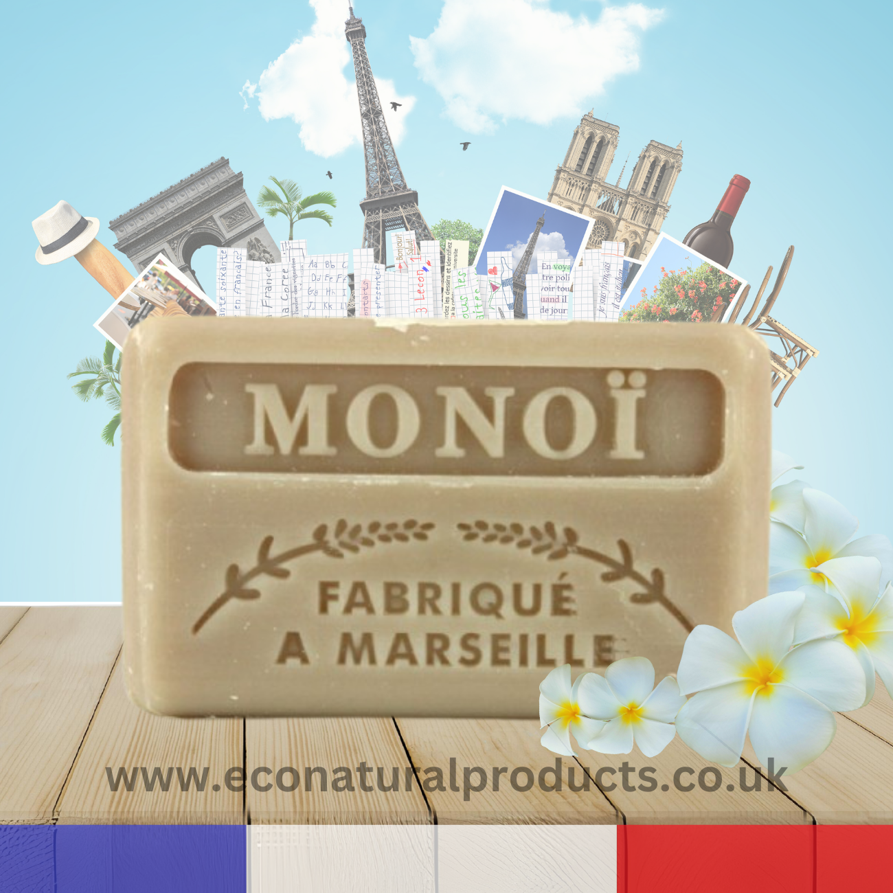 French Marseille Soap Monoi 125g
