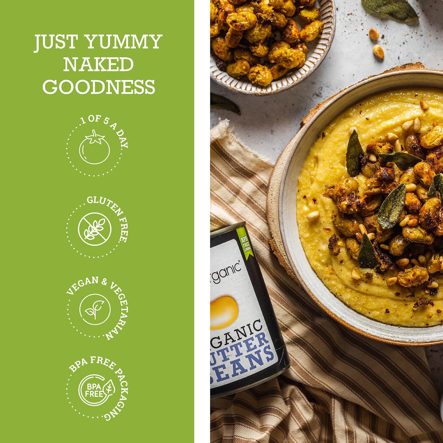 Mr Organic Butter Beans Tin 400g vegan and vegetarian