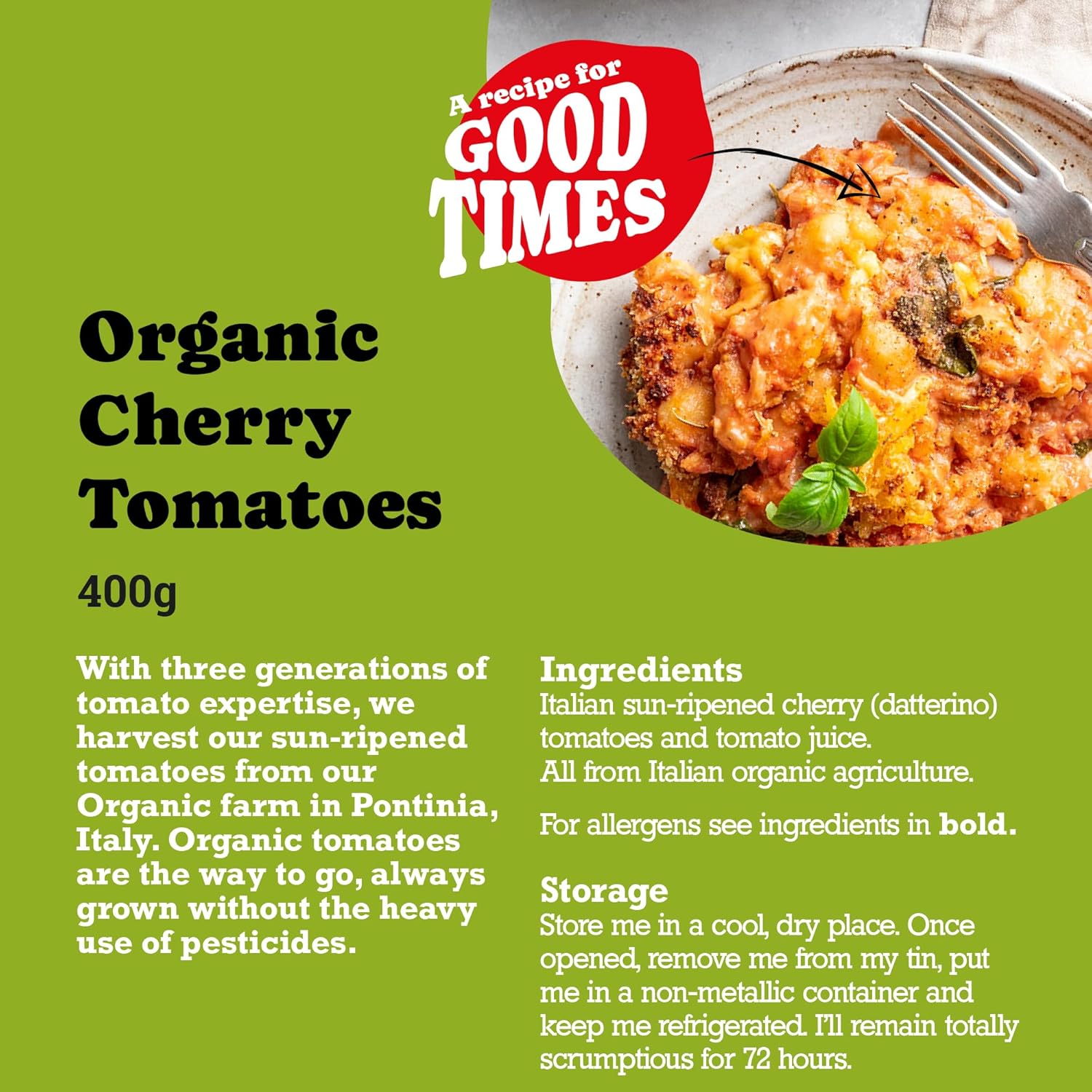 Mr Organic Cherry Tomatoes Tin 400g details