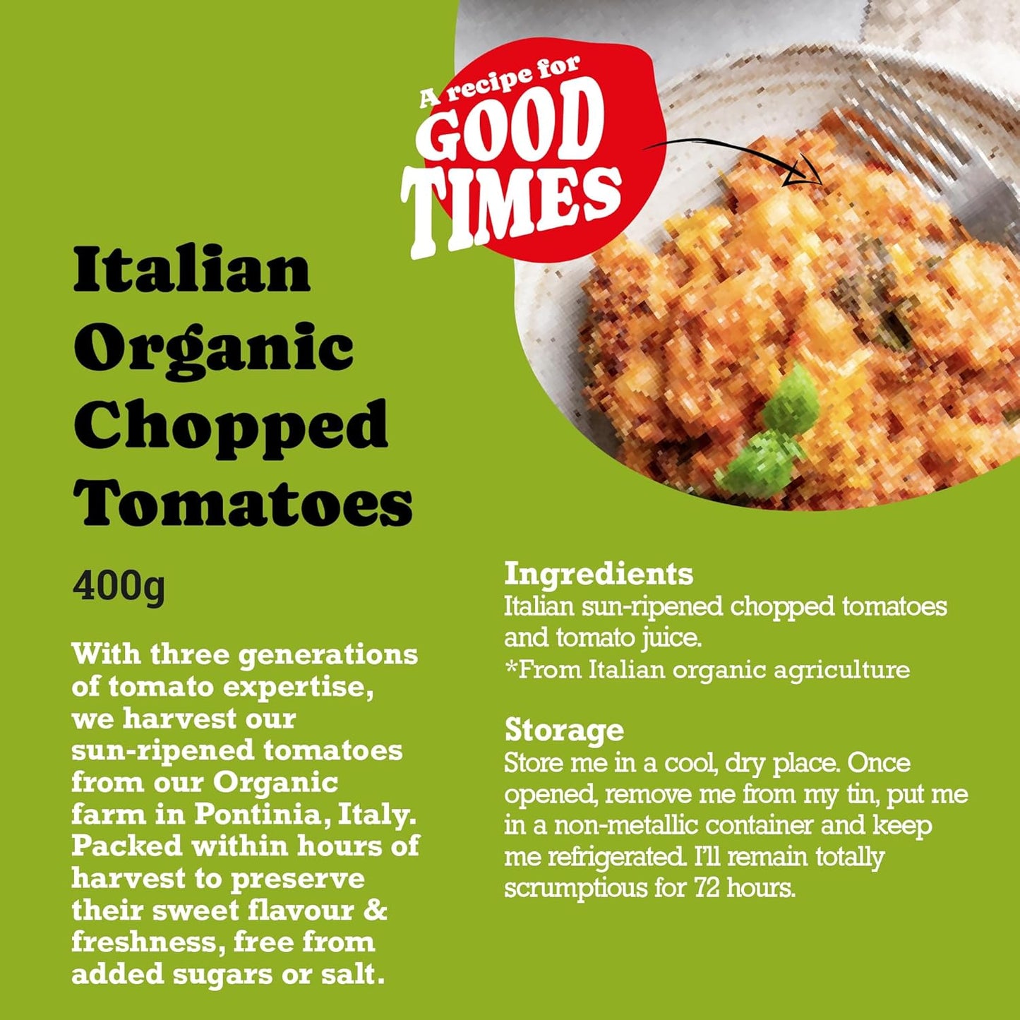 Mr Organic Chopped Tomatoes Tin 400g details