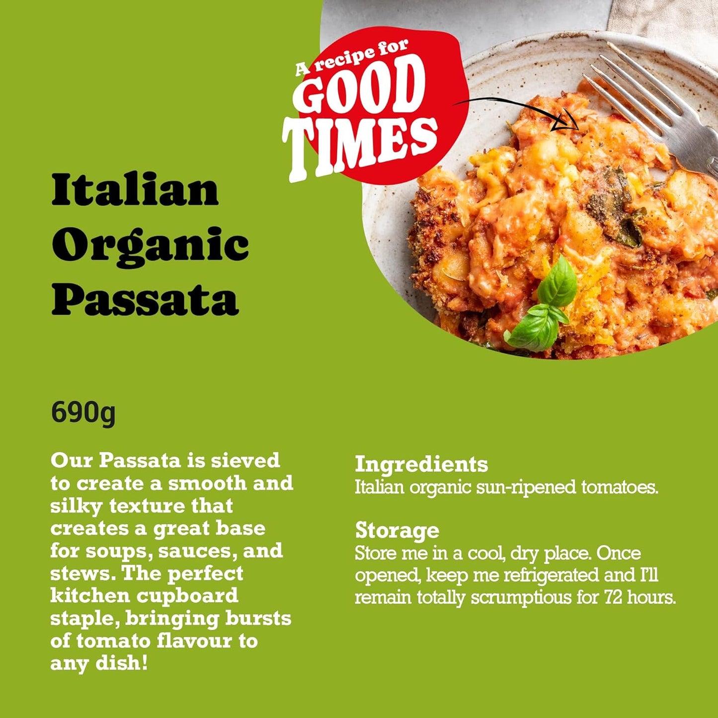 Mr Organic Italian Passata Jar 690g details