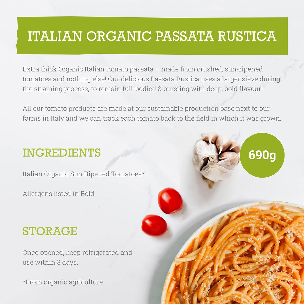 Mr Organic Rustica Italian Passata Jar 690g details