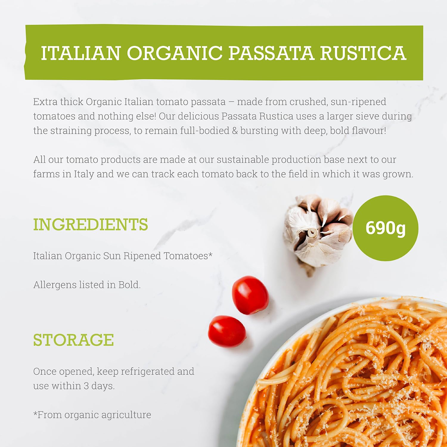 Mr Organic Rustica Italian Passata Jar 690g details