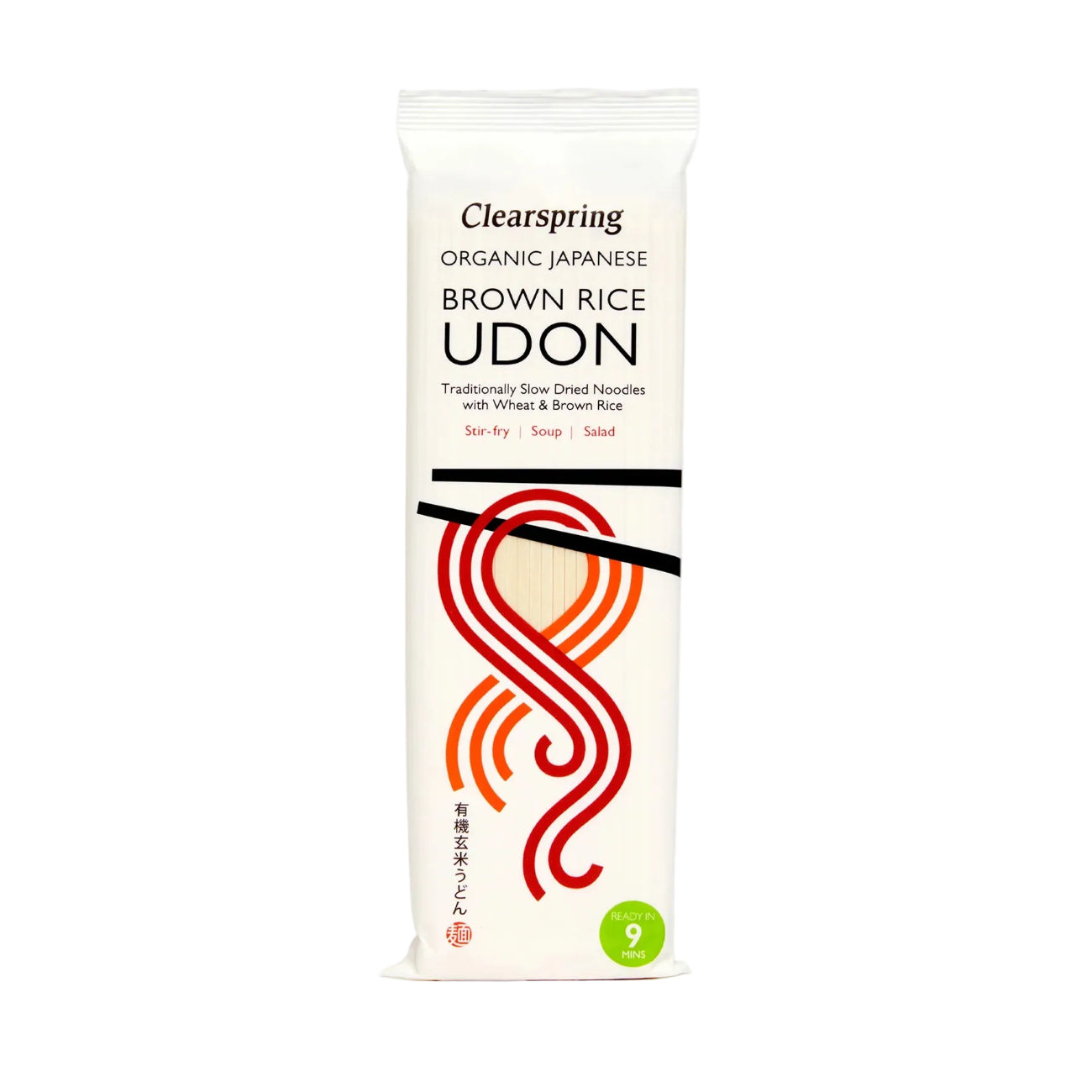 Clearspring Organic Japanese Brown Rice Udon Noodles 200g front packaging
