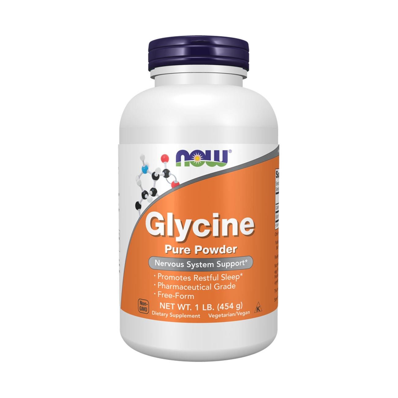 NOW Foods Glycine Pure Powder 454g – Front Label