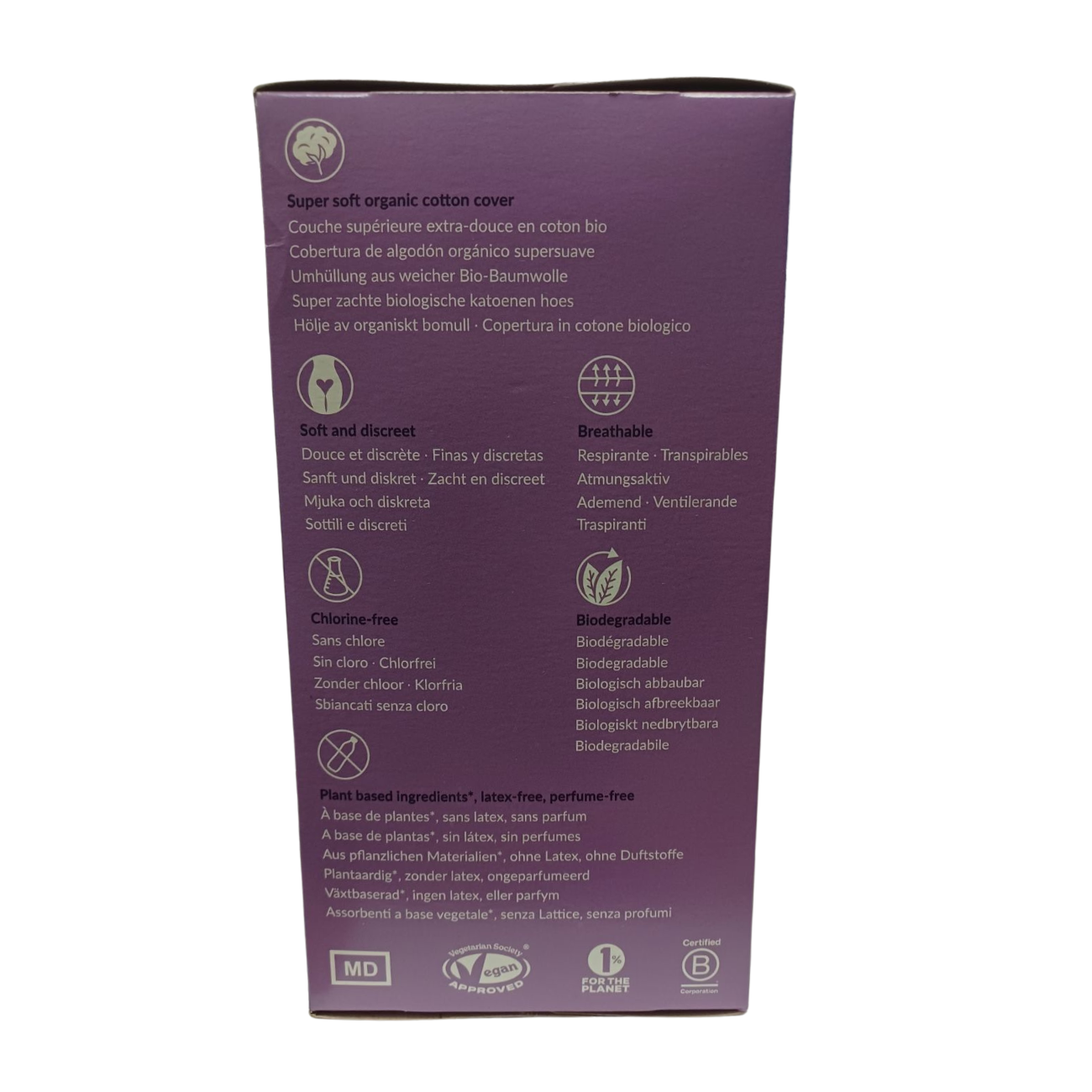 Natracare Organic Cotton Dry & Light Incontinence 20 Pads Slim side image 