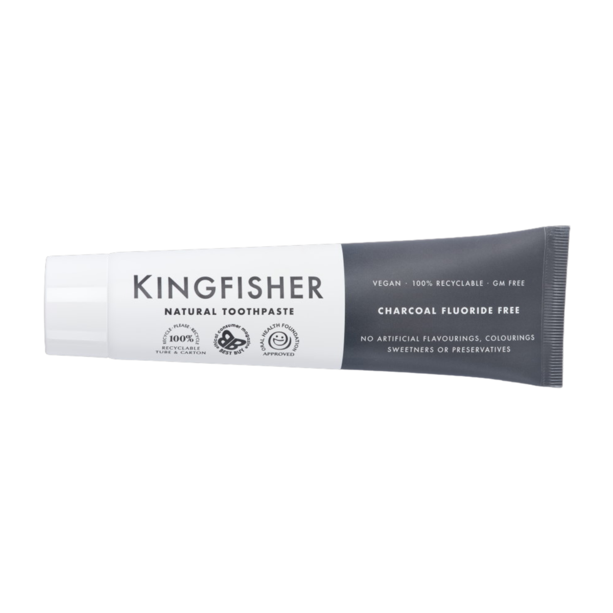 Kingfisher Natural Charcoal Toothpaste 100ml front packaging