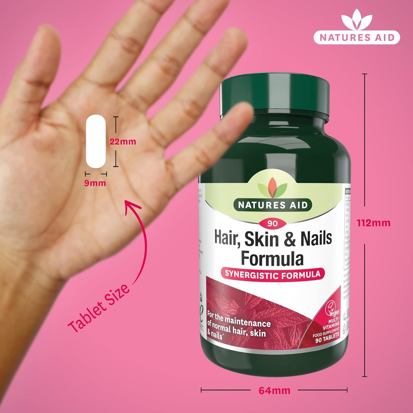 Nature's Aid Hair, Skin and Nails Formula 30 Tablets size