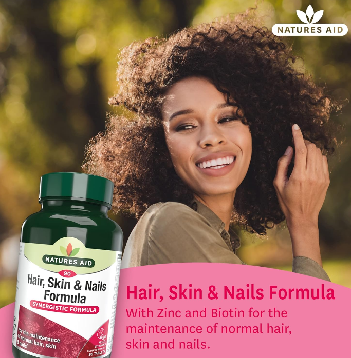 Nature's Aid Hair, Skin and Nails Formula 30 Tablets with Zinc and Biotin