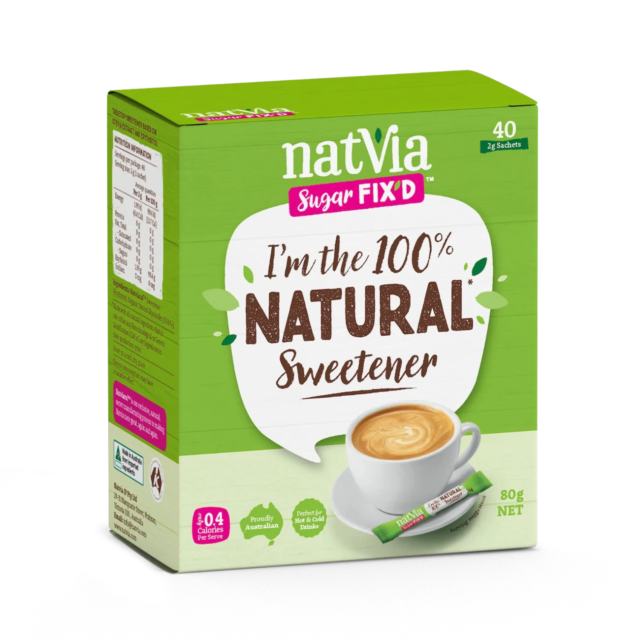 100% Sweetener 40 Sticks Box