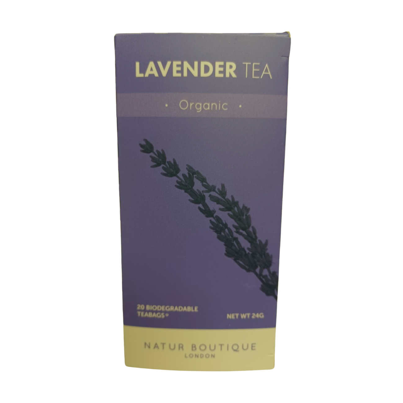 Natur Boutique Organic Lavender Tea 20 Sachets front packaging