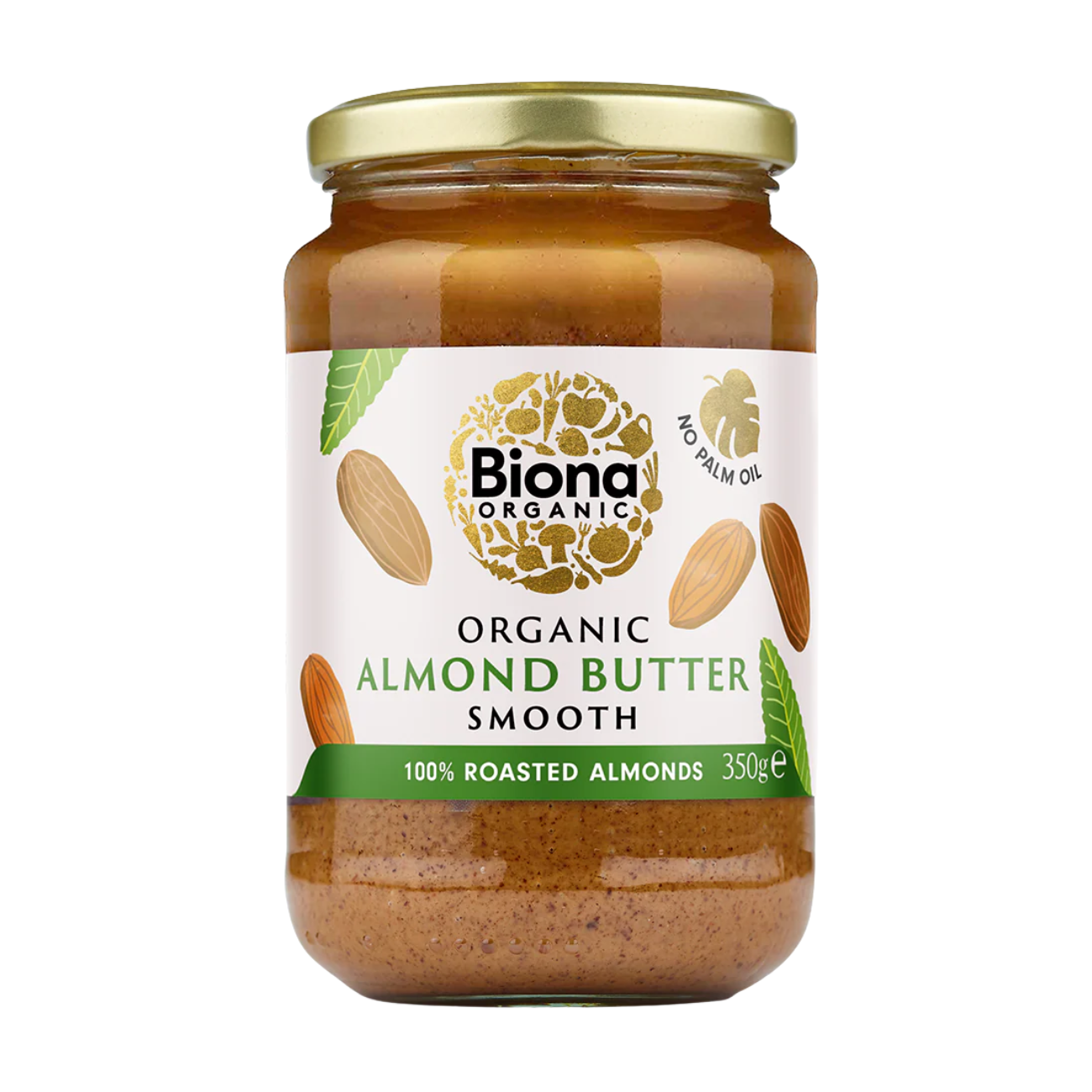 Biona Organic Almond Butter 350g front packaging