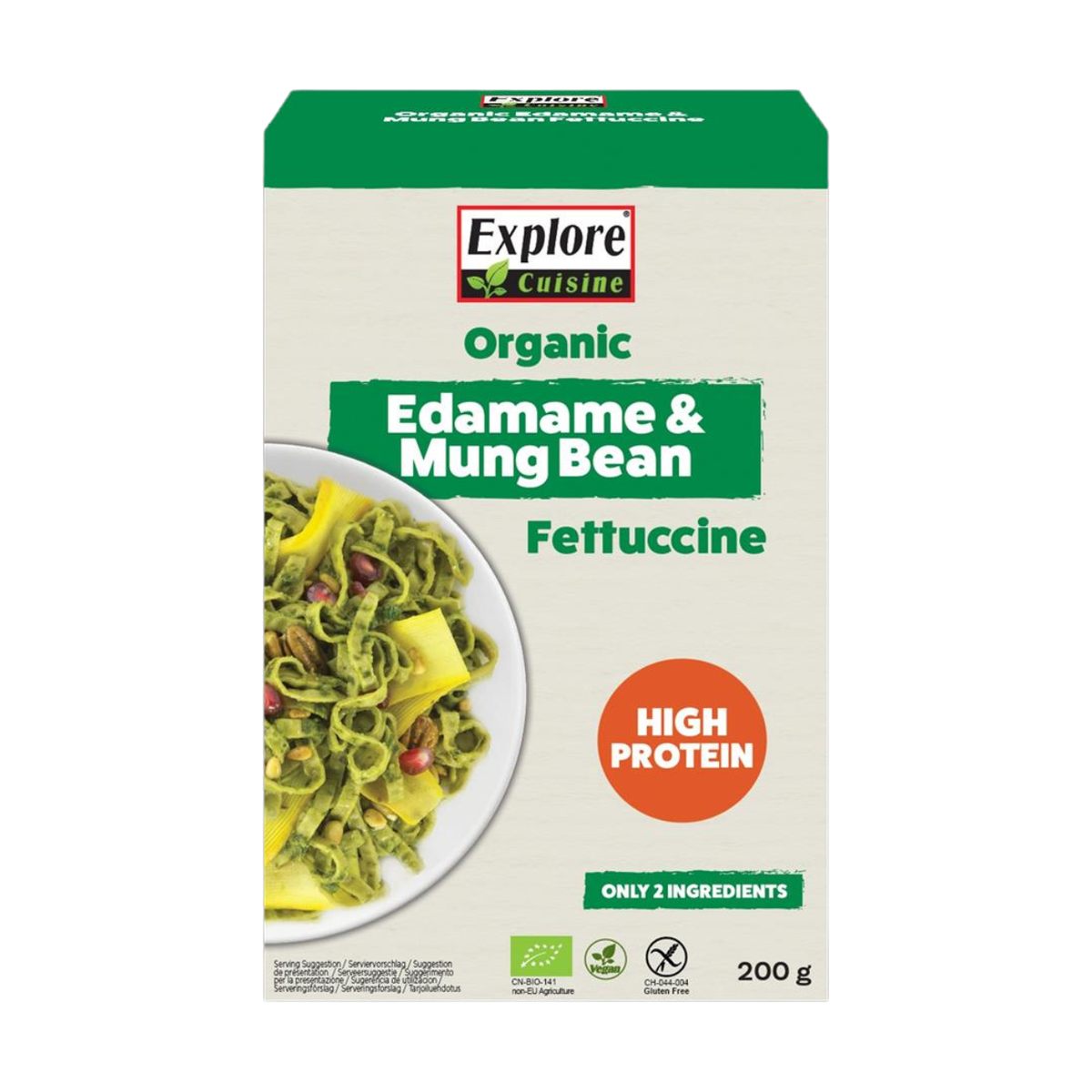Explore Cuisine Organic Edamame & Mung Bean Fettuccine 200g — gluten-free, organic, high protein
