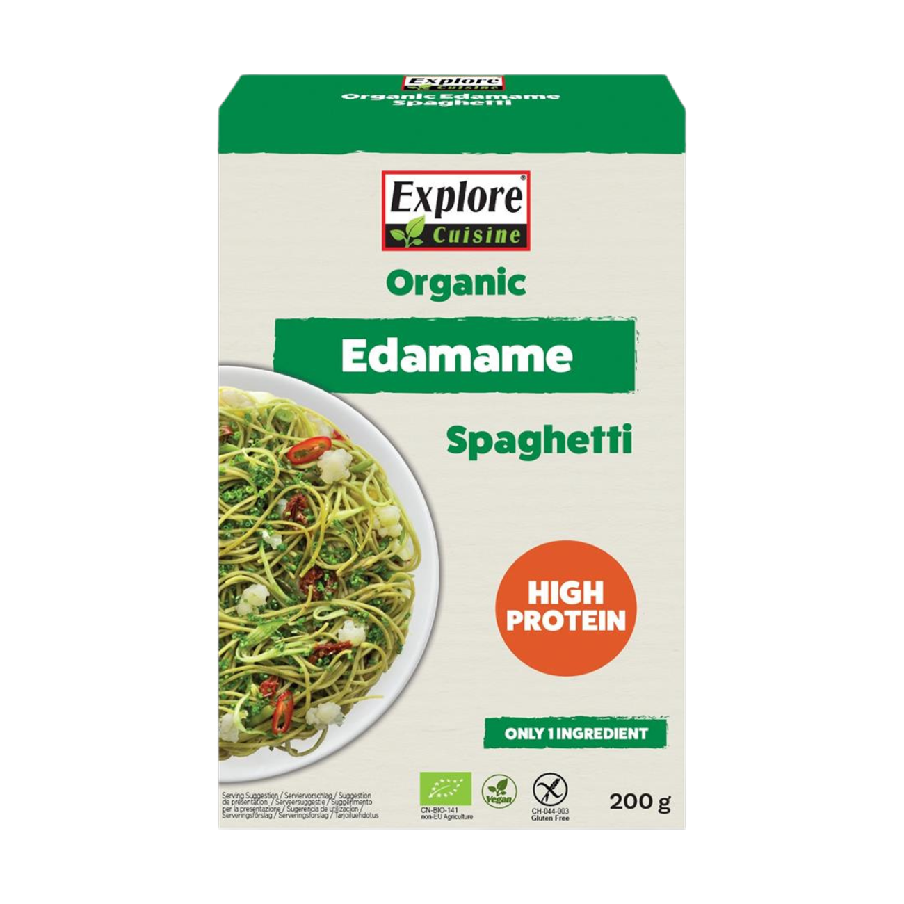 Explore Cuisine Organic Edamame Spaghetti 200g — gluten-free, organic, high protein