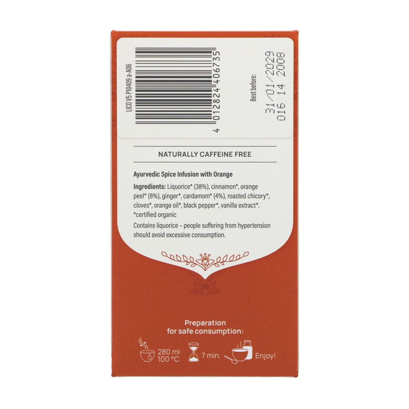 Yogi Tea Organic Liquorice Spice Tea 17 Bags side 1 packaging