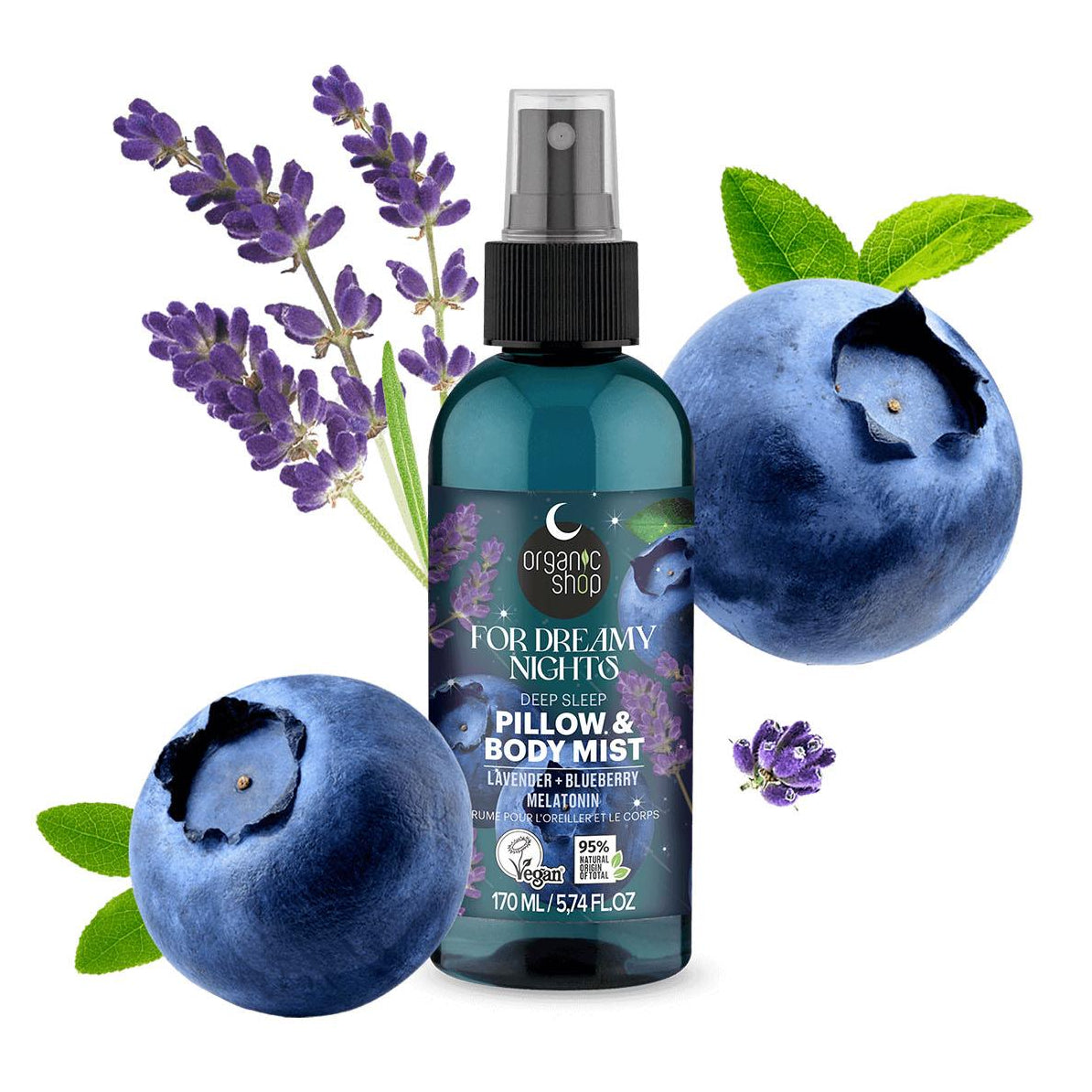 Organic Shop Sleeping Deep Pillow And Body Mist For Dreamy Nights 170ml lifestyle image