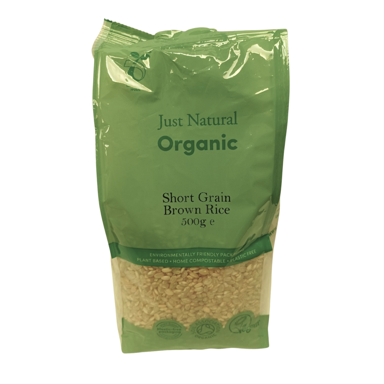 Just Natural Organic Organic Short Grain Brown Rice 500g front packaging