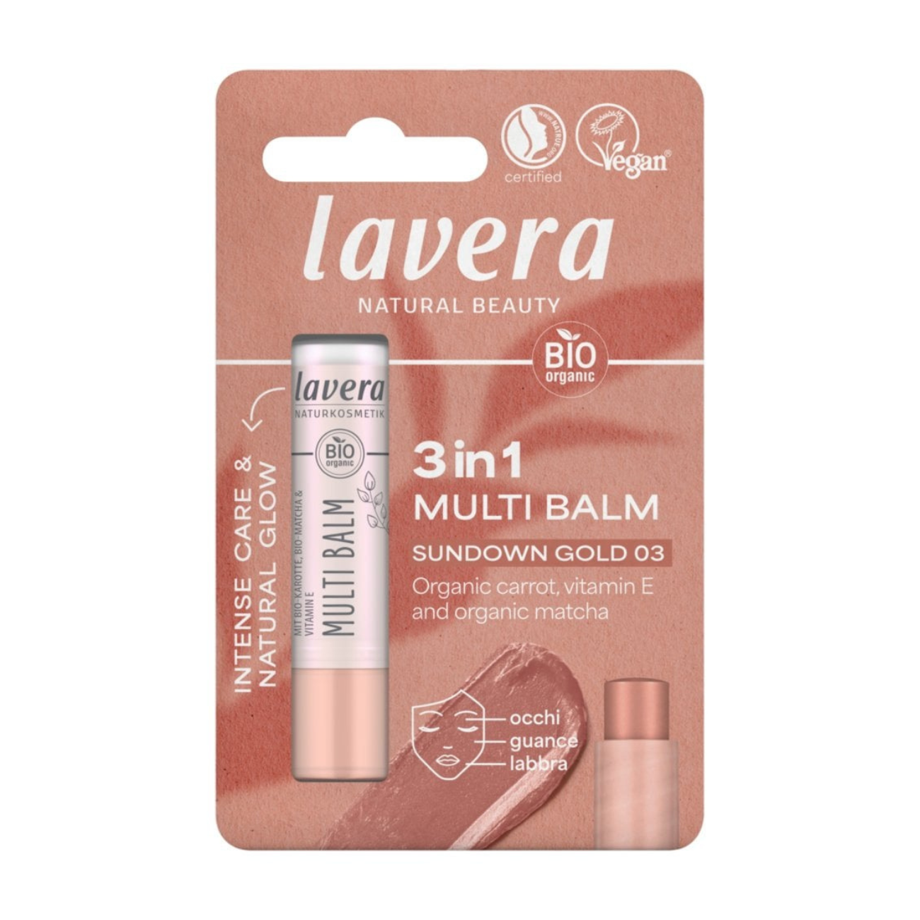 Lavera Organic Sundown Gold 03 Multi Balm New 4.5g front packaging
