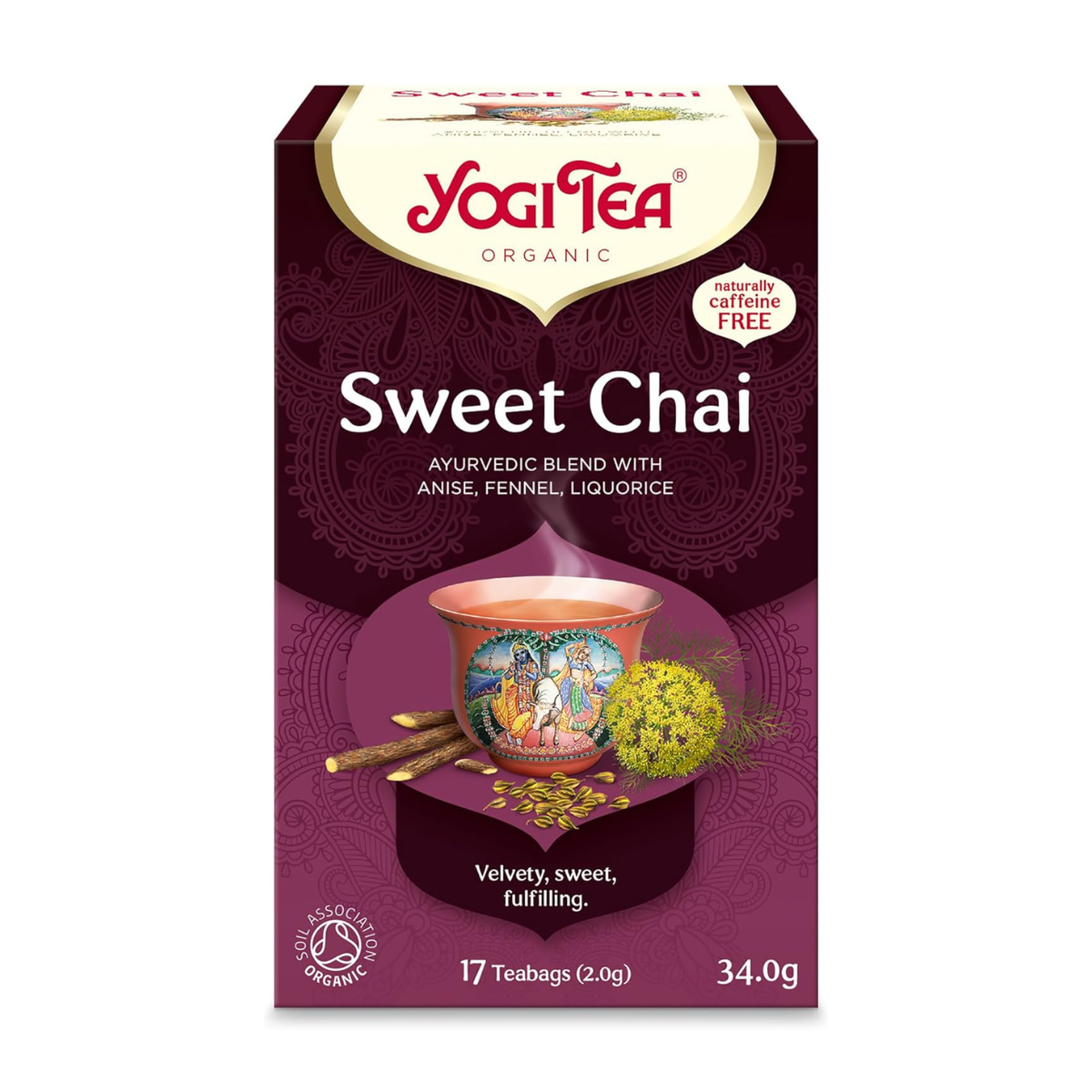 Yogi Tea Organic Sweet Chai Tea 17 Bags front packaging