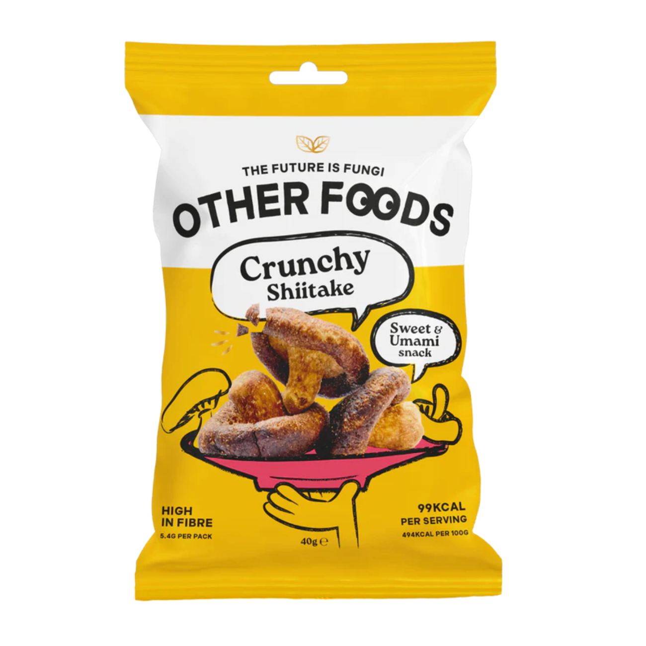 Other Foods Crunchy Shiitake Mushrooms 40g front packaging