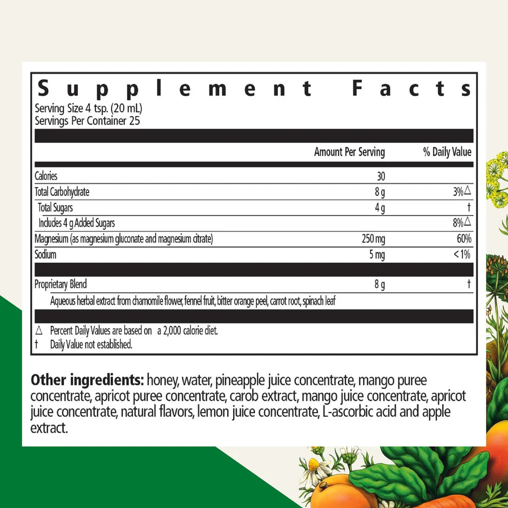 Floradix Magnesium Liquid Mineral Supplement 250ml supplement facts