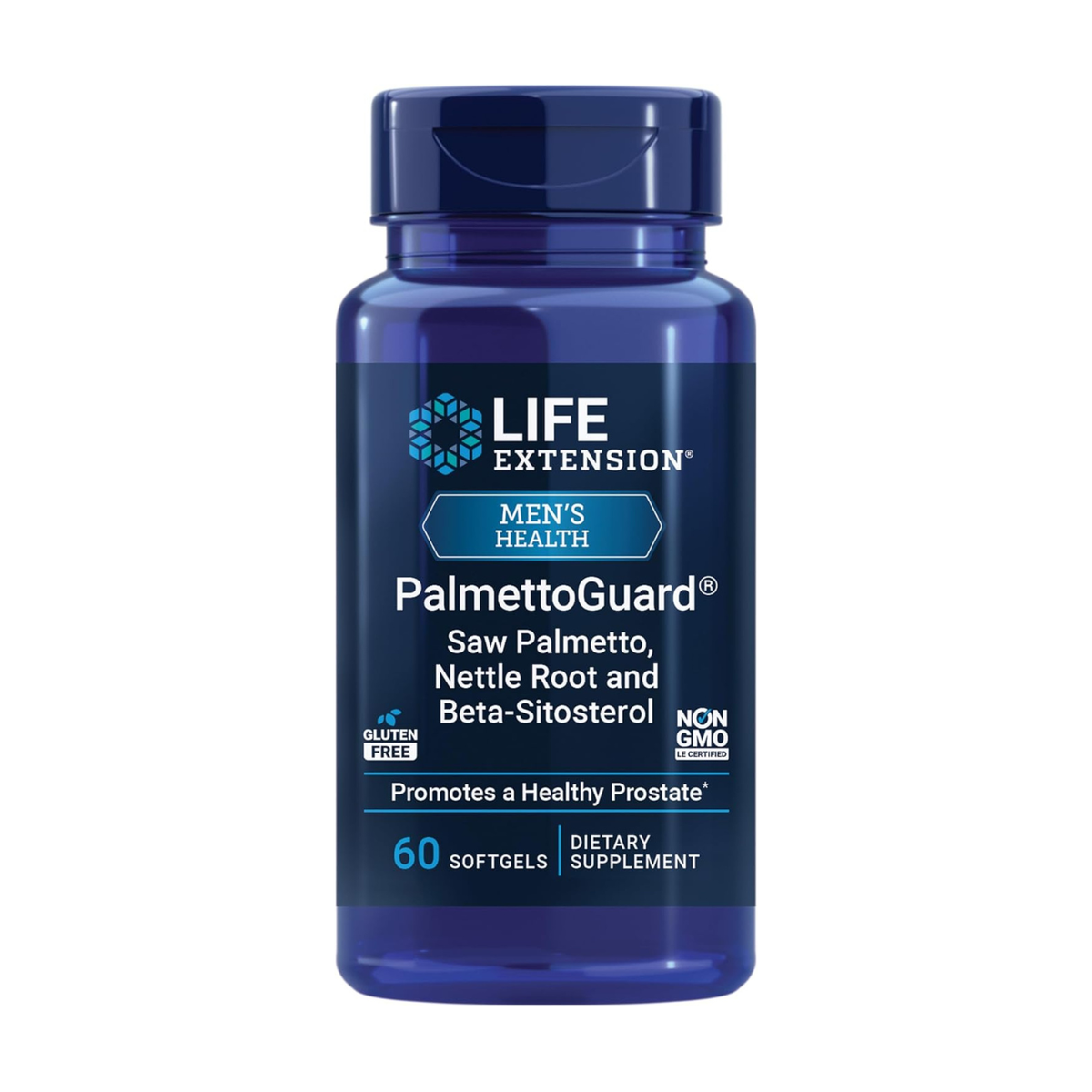 Life Extension PalmettoGuard Saw Palmetto & Nettle Root with Beta-Sitosterol 60 Softgels front packaging