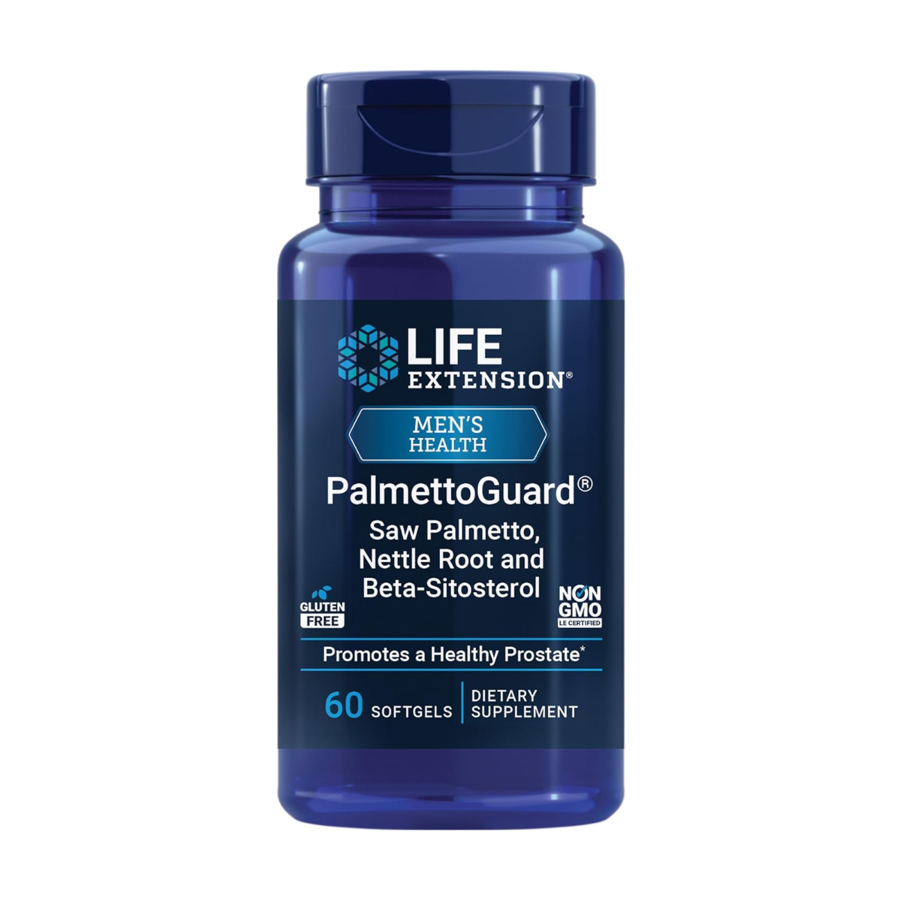 Life Extension PalmettoGuard Saw Palmetto & Nettle Root with Beta-Sitosterol 60 Softgels front packaging