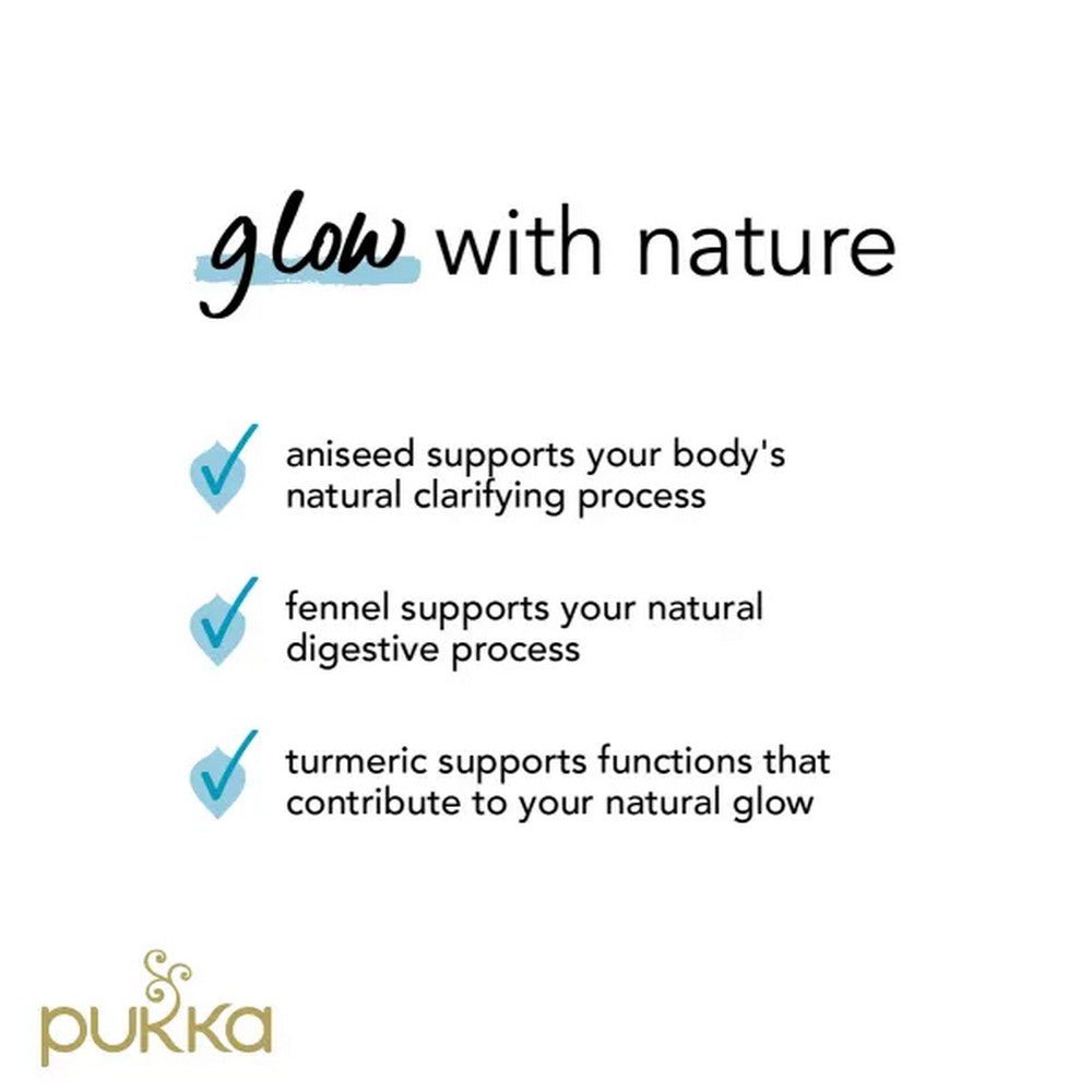 Pukka Herbs Organic After Dinner Herbal Tea 20 sachets glow with nature