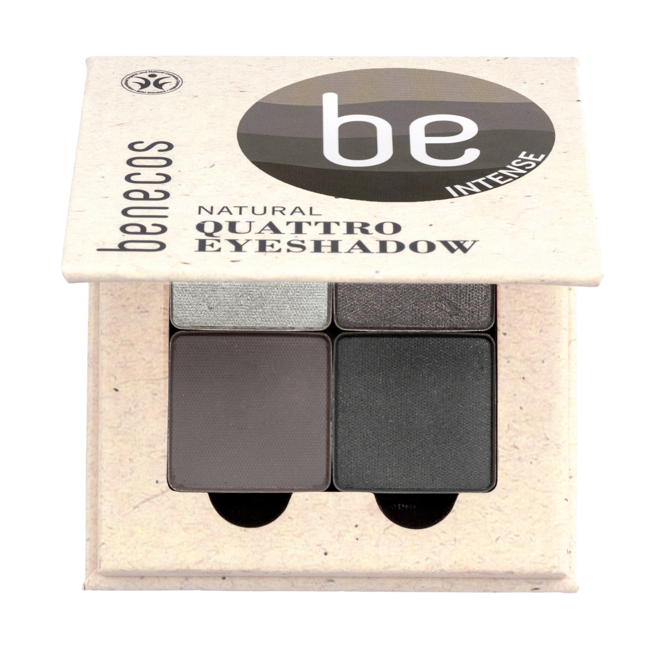 Benecos Quattro Eyeshadow No. 003 Smokey Eyes 8g front packaging opened