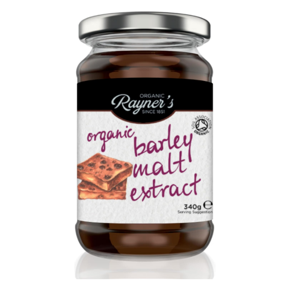 Rayners Essentials Organic Malt Extract 340g front packaging 