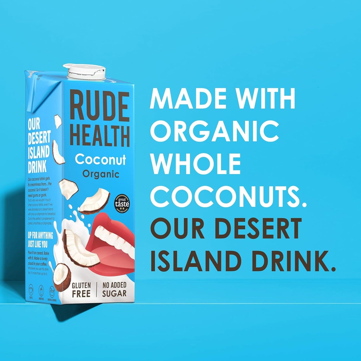 Rude Health Organic Dairy Free Coconut Drink 1000ml made with organic whole coconuts