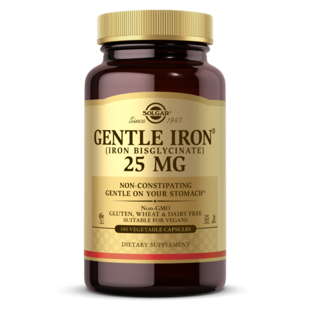 Gentle Iron (Iron Bisglycinate) 20 mg - 180 Vegetable Capsules