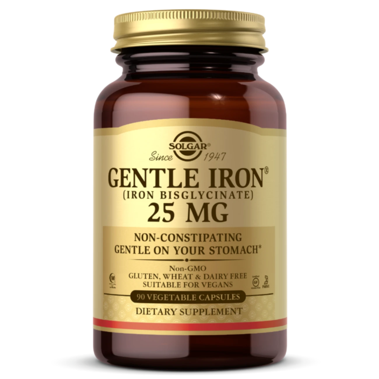 Gentle Iron (Iron Bisglycinate) 20 mg - 90 Vegetable Capsules