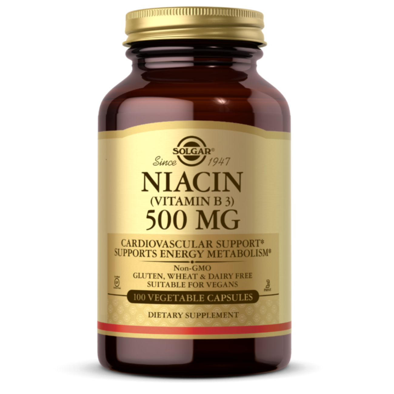 Niacin (Vitamin B3) 500 mg - 100 Vegetable Capsules