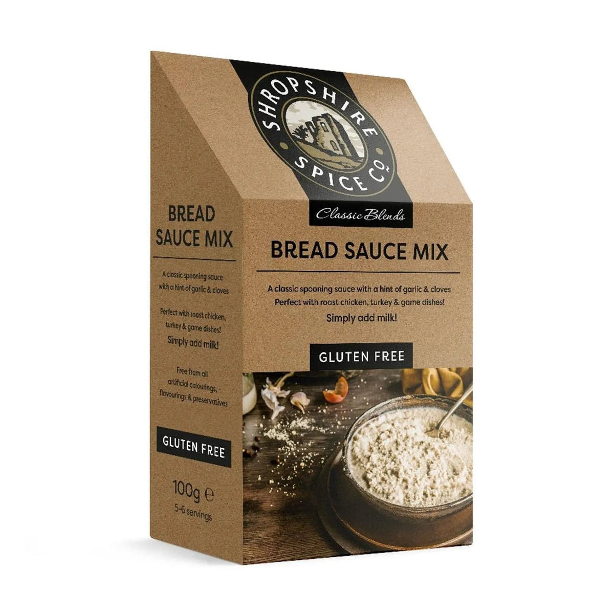 Shropshire Spice Gluten Free Bread Sauce Mix 100g – Side Angle