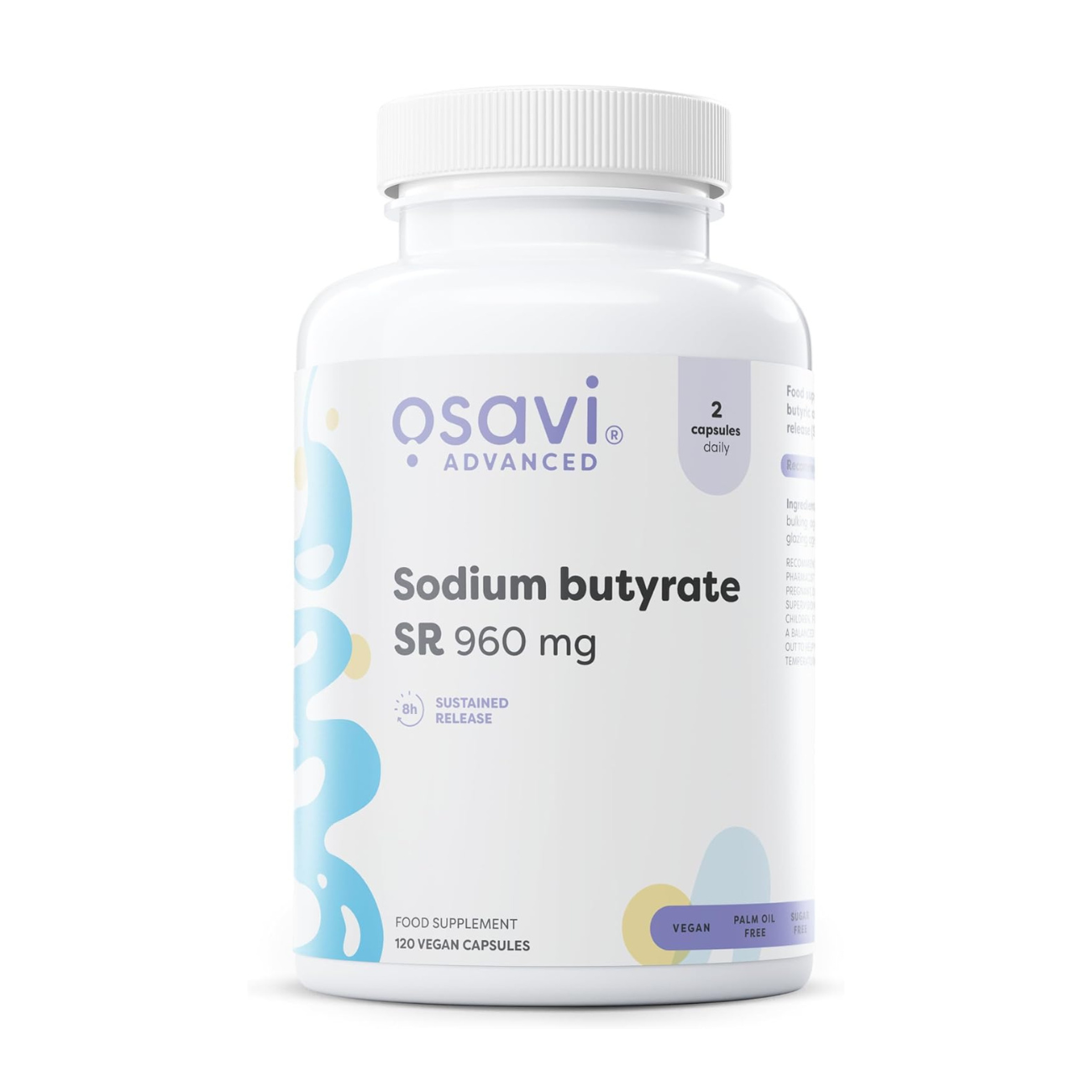 Osavi Sodium Butyrate SR 960mg 120 Capsules — sustained-release gut health supplement