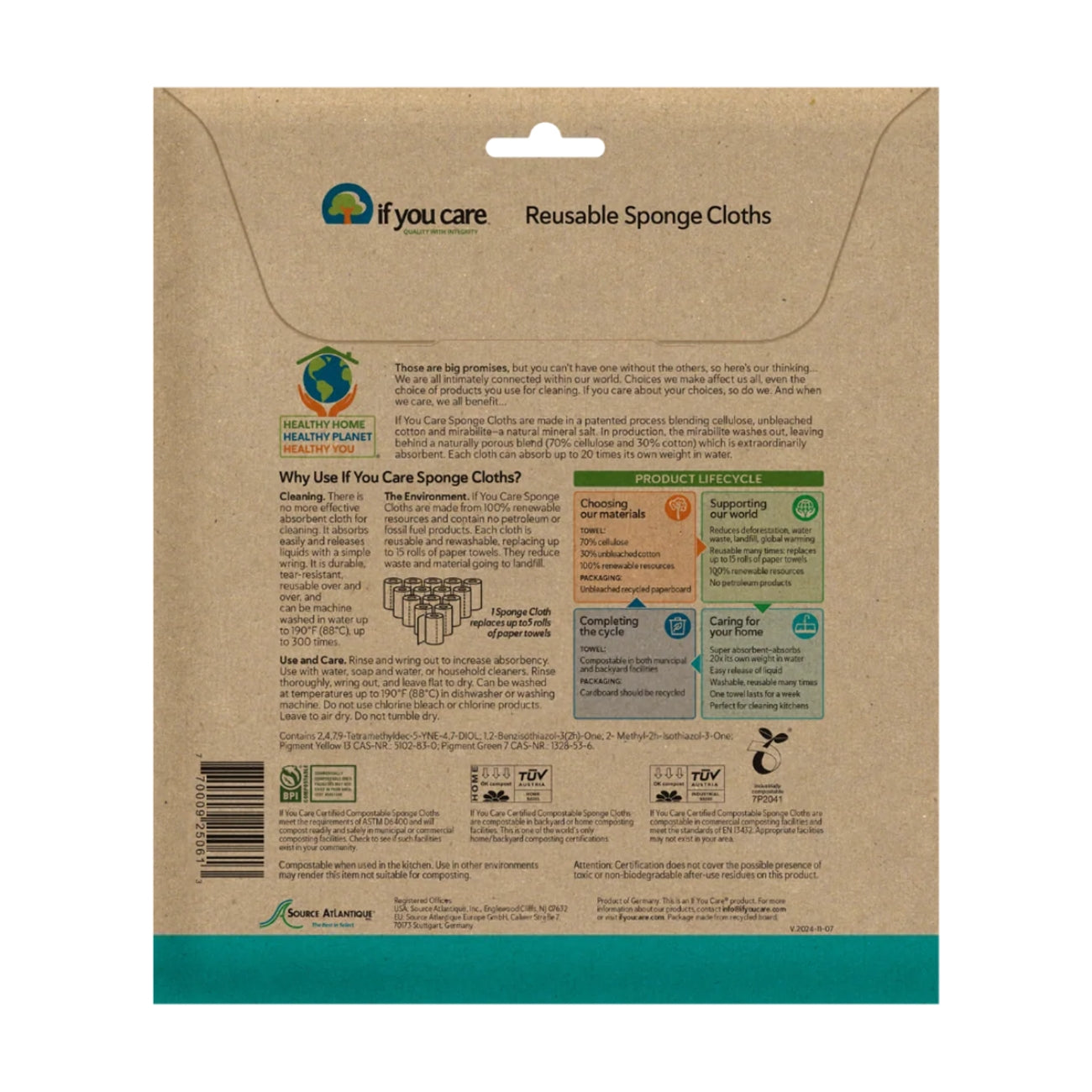 If You Care Sponge Cloths 5 Pack back packaging