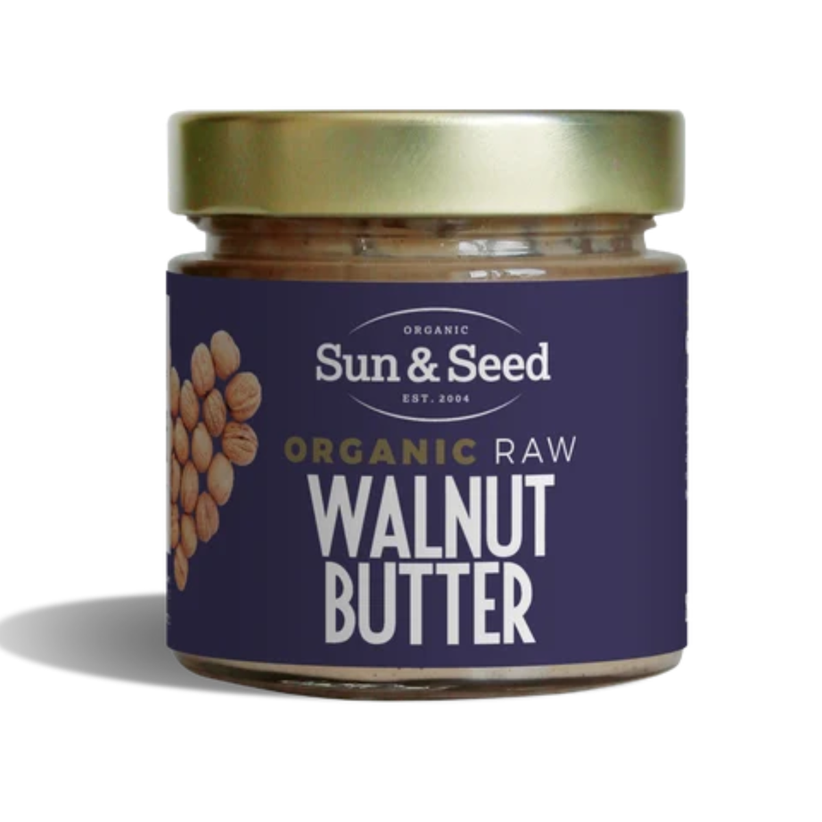 Sun & Seed Raw Organic Walnut Butter 200g front packaging