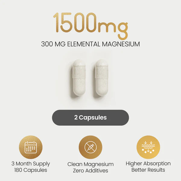 Vitabright Magnesium Glycinate 1500mg 180 Capsules actual capsule image