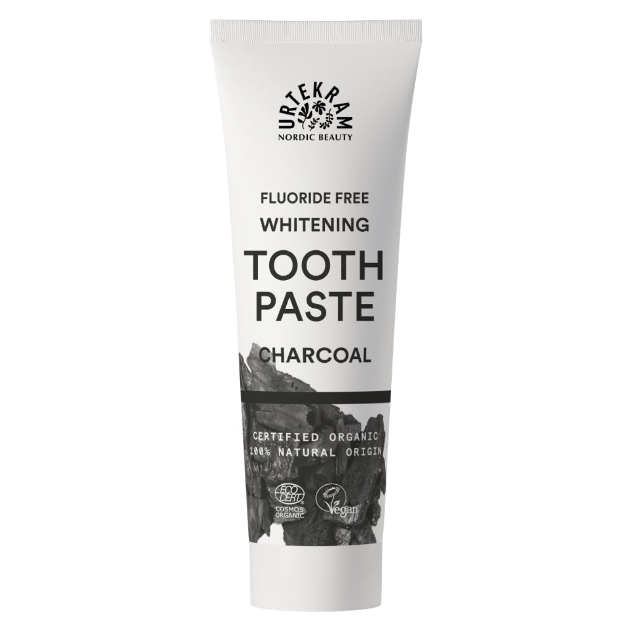 Urtekram Charcoal Whitening Toothpaste 75ml — COSMOS organic, fluoride-free