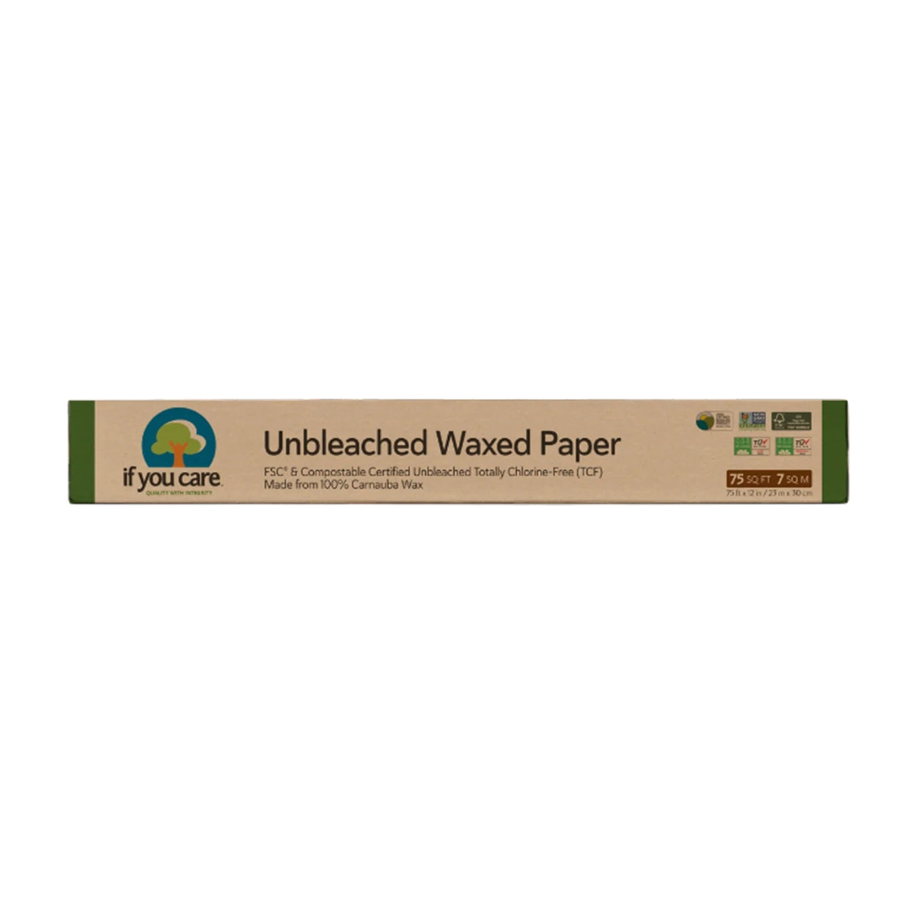 If You Care Unbleached Wax Paper 2.3m Roll front packaging