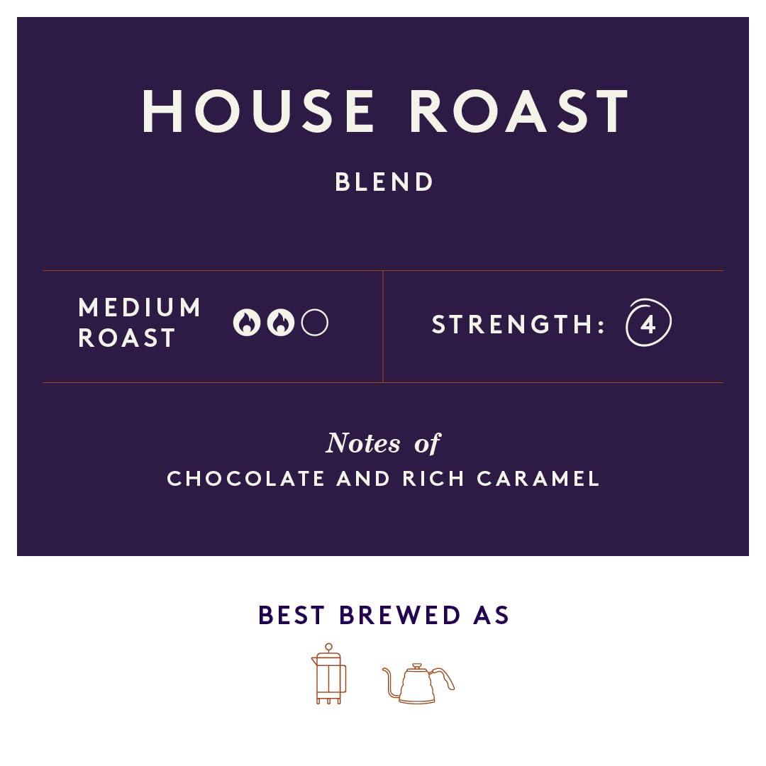 Union Roasted Coffee House Roast Cafetiere Grind 200g medium roaste