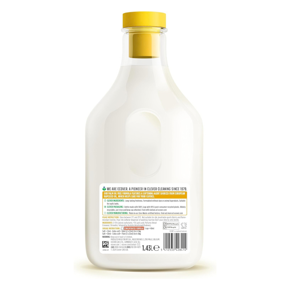 Gardenia & Vanilla Fabric Softener 750ml/1.43L