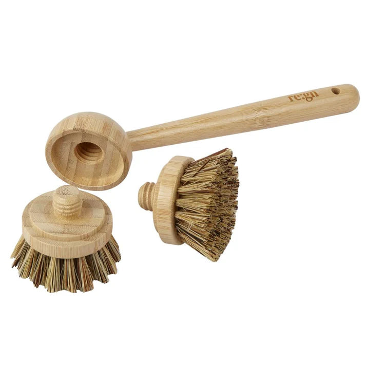 Modular Bamboo Dish Brush/Replacement Head — Sisal & Coconut Bristles