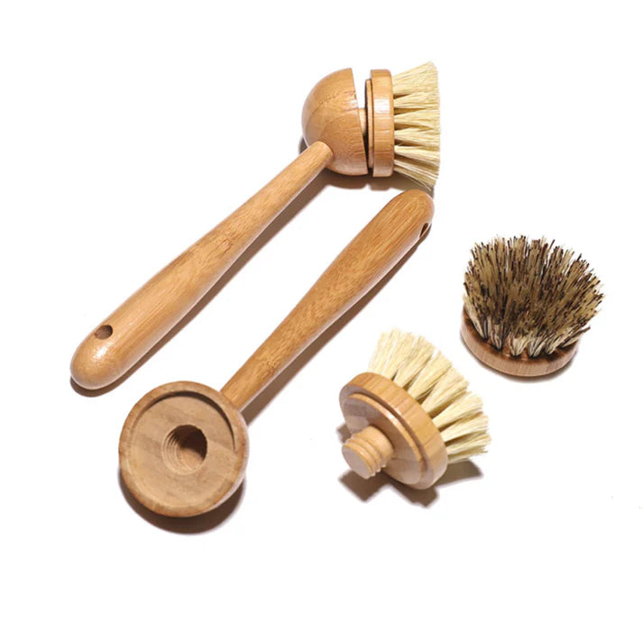 Modular Bamboo Dish Brush/Replacement Head — Sisal & Coconut Bristles