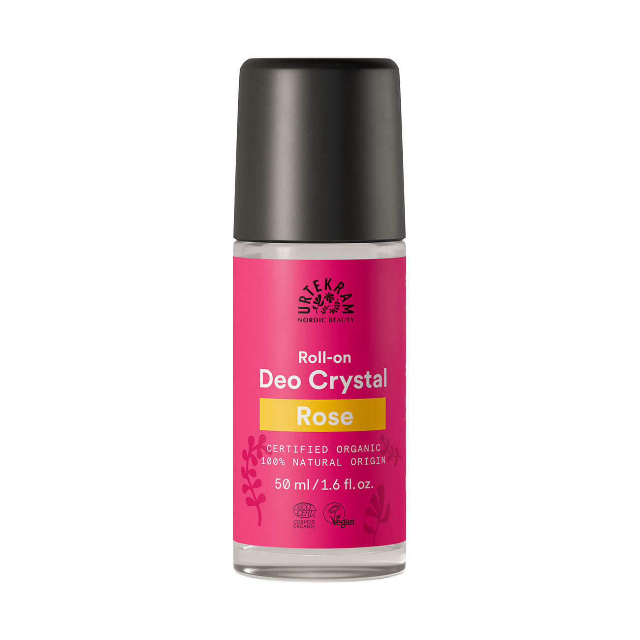 Organic Crystal Deodorant Roll On Rose 50ml