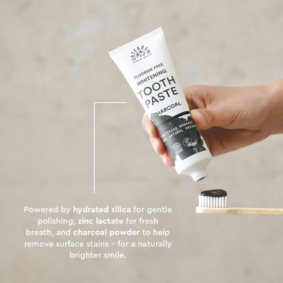 Urtekram Charcoal Whitening Toothpaste 75ml lifestyle image