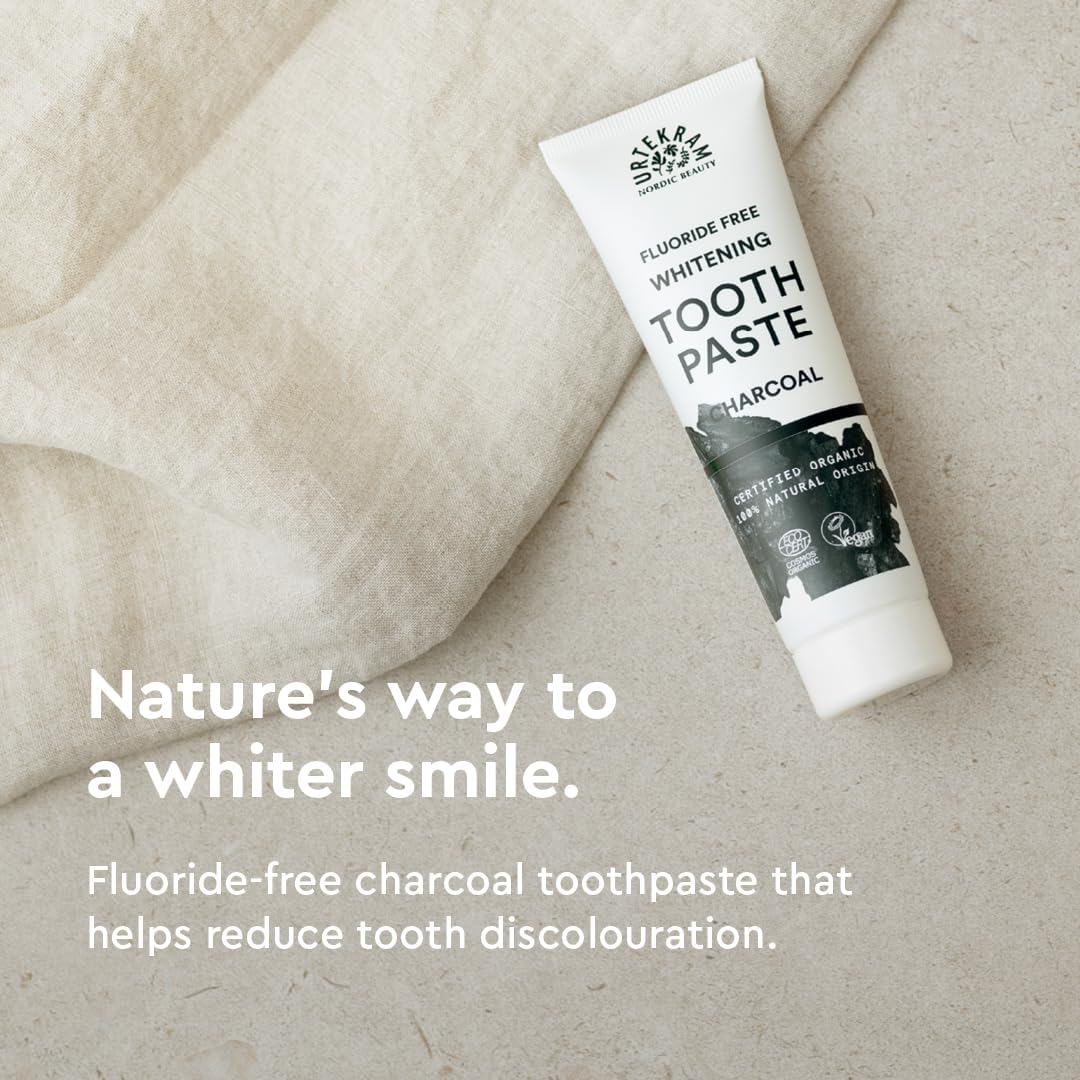 Urtekram Charcoal Whitening Toothpaste 75ml lifestyle image 2