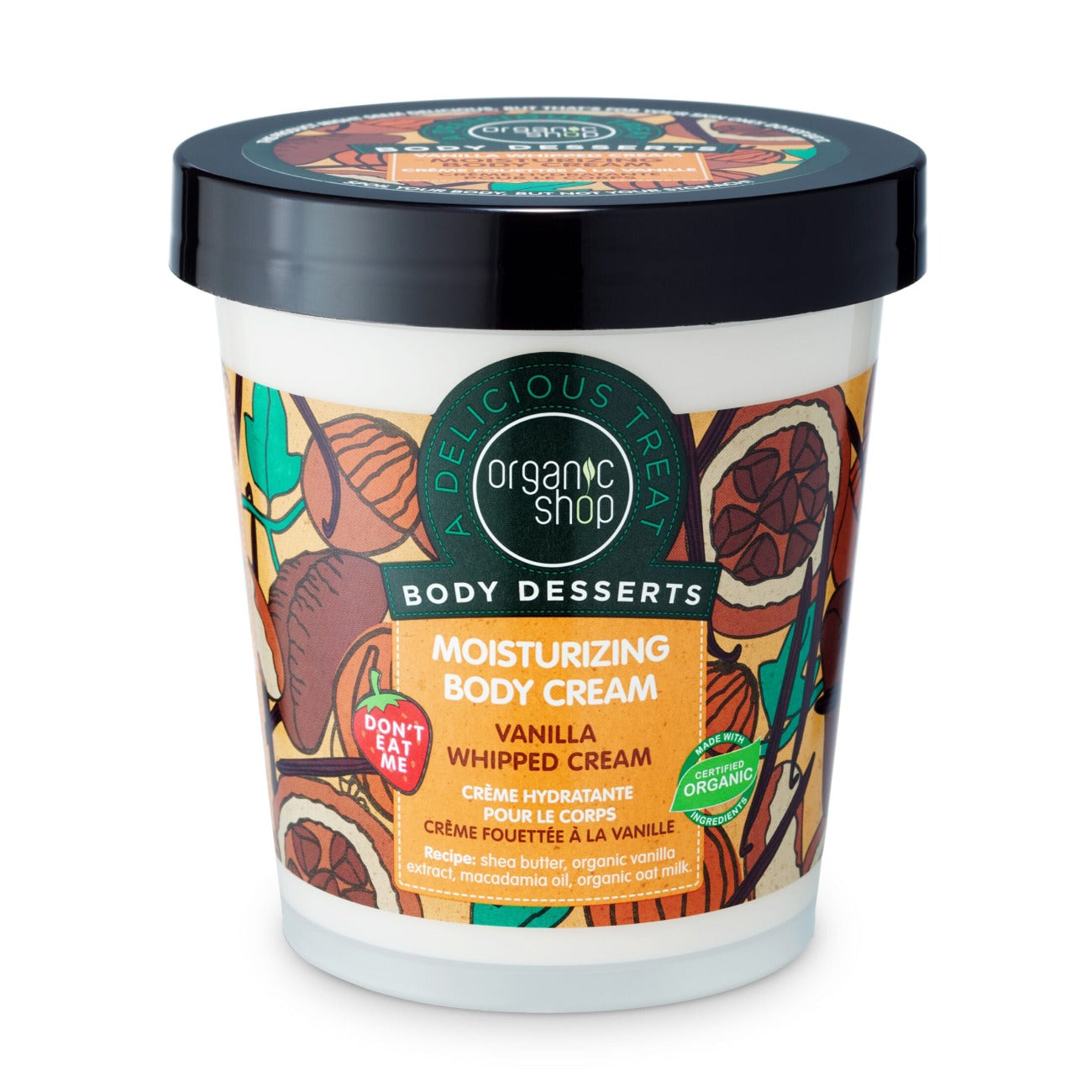Organic Shop Vanilla Whipped Body Cream 450ml